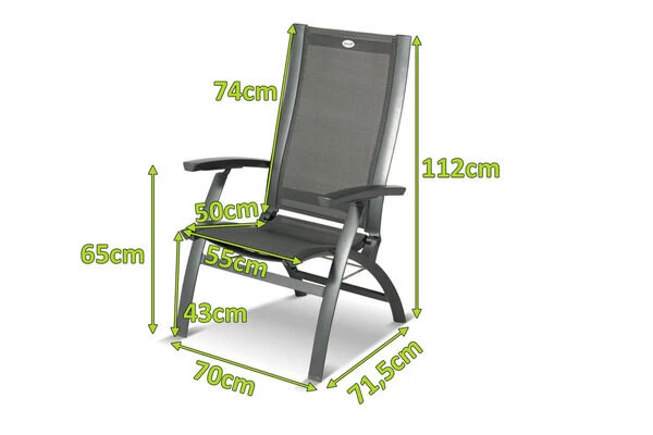 HARTMAN Primo Multipositionssessel, Xerix/anthrazit, Alu/Textilene, 71,5x70x112cm, Verstellbar 3 HARTMAN Primo Multipositionssessel, Xerix/anthrazit, Alu/Textilene, 71,5x70x112cm, Verstellbar – Bild 3