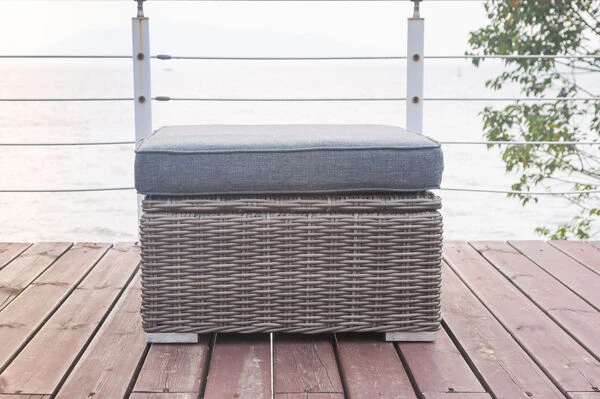 OUTFLEXX Hocker, Grau, Polyrattan, 70 X 70 X 35 Cm, Verstellbare Sitzfläche, Wasserfeste Kissenbox 11 OUTFLEXX Hocker, Grau, Polyrattan, 70 X 70 X 35 Cm, Verstellbare Sitzfläche, Wasserfeste Kissenbox – Bild 11