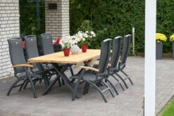 HARTMAN Xanadu Esstisch, Xerix, Alu / Teakholz, 220 X 100 Cm, X-Gestell -Kettler Verkaufsgeschäft 11 20405.jpg