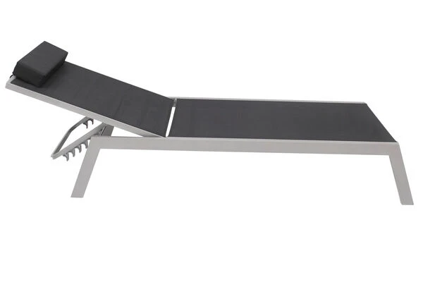 VILLANA 2er-Set Sonnenliegen, Silber/schwarz, Alu/Textil, 198x66x32cm, Mit Beistelltisch 45x45cm 12 VILLANA 2er-Set Sonnenliegen, Silber/schwarz, Alu/Textil, 198x66x32cm, Mit Beistelltisch 45x45cm – Bild 12