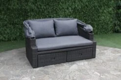OUTFLEXX Fontana Loungebett, Grau, Polyrattan, Doppel-halbrund, Mit Unterschiebbaren Hockern, Dach Klappbar -Kettler Verkaufsgeschäft 13 18545.jpg