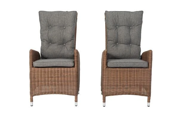 OUTFLEXX 2er Set Dining Sessel, Hellbraun, Polyrattan, 55 X 65 X 112 Cm, Rücken Stufenlos Verstellbar 14 OUTFLEXX 2er Set Dining Sessel, Hellbraun, Polyrattan, 55 X 65 X 112 Cm, Rücken Stufenlos Verstellbar – Bild 14