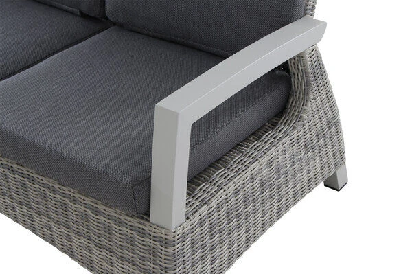 SIENA GARDEN Corido 3-Sitzer Sofa, Ice Grey, Alu / Gardino®-Geflecht, 206x87x103 Cm, Verstellb. Rückenlehnen 14 SIENA GARDEN Corido 3-Sitzer Sofa, Ice Grey, Alu / Gardino®-Geflecht, 206x87x103 Cm, Verstellb. Rückenlehnen – Bild 14