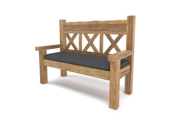 OUTFLEXX Gartenbank, Natur, Recyceltes FSC®-Teakholz, 160x73cm, Mit Rücken- Und Armlehnen, Rustikal Gebürstet 1 OUTFLEXX Gartenbank, Natur, Recyceltes FSC®-Teakholz, 160x73cm, Mit Rücken- Und Armlehnen, Rustikal Gebürstet