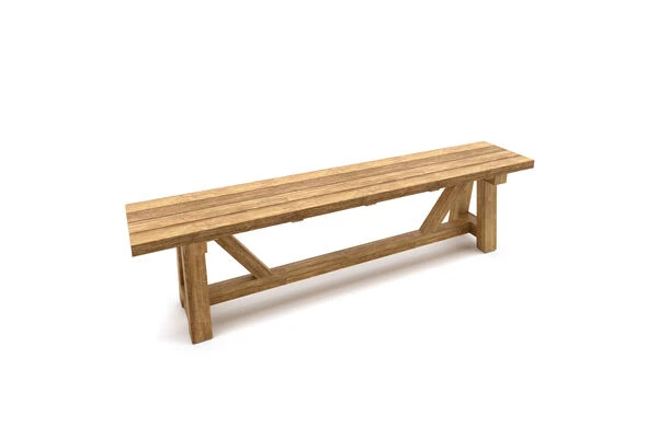 OUTFLEXX Gartenbank XXL, Natur, Recyceltes FSC®-Teakholz, 220x40cm, Rustikal Gebürstet 3 OUTFLEXX Gartenbank XXL, Natur, Recyceltes FSC®-Teakholz, 220x40cm, Rustikal Gebürstet – Bild 3