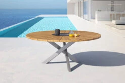 OUTFLEXX Esstisch, Edelstahl/FSC-Teakholz, Ø 170cm, Inkl. Drehbarer Granitplatte Und Eiskühler -Kettler Verkaufsgeschäft 16027 2 CGI.jpg