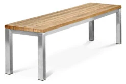 OUTFLEXX Gartenbank, Edelstahl/recyceltes FSC®-Teak, 160x40x45cm, Rustikal Gebürstet 11 OUTFLEXX Gartenbank, Edelstahl/recyceltes FSC®-Teak, 160x40x45cm, Rustikal Gebürstet -Kettler Verkaufsgeschäft 18316 06.jpg