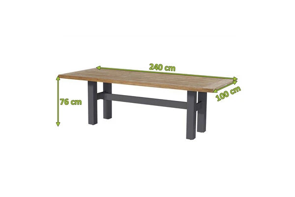 HARTMAN Yasmani Esstisch, Xerix/vintage Brown, Alu/Teak, 240x100cm 4 HARTMAN Yasmani Esstisch, Xerix/vintage Brown, Alu/Teak, 240x100cm – Bild 4