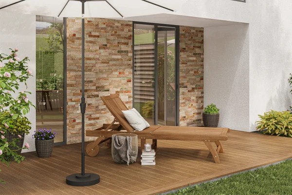 OUTFLEXX Sonnenliege, Natur, FSC-Akazienholz, 197 X 71,5 X 35 Cm, Mit Rollen 2 OUTFLEXX Sonnenliege, Natur, FSC-Akazienholz, 197 X 71,5 X 35 Cm, Mit Rollen – Bild 2