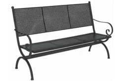 MBM Bank Romeo, Marone, Schmiedeeisen Verzinkt, Pulverbeschichtet, 3-Sitzer, 171x101x68 Cm