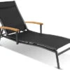 HARTMAN Alice Sonnenliege, Xerix/schwarz, Alu/Textilen, 179 X 75,5 X 33 Cm, FSC Teak-Armlehnen