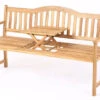 VILLANA Gartenbank, Teakoptik, Akazienholz, 152 X 59 X 86 Cm, 2-3 Personen, Klapptisch-Funktion