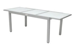 VILLANA Ausziehtisch, Silber/weiß, Alu/Sicherheitsglas, 160/220x90 Cm, Flügelmechanismus -Kettler Verkaufsgeschäft 1 13395 2.jpg