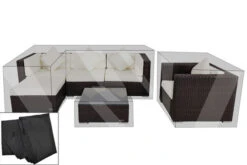 OUTFLEXX Premium Abdeckhauben Set Für Lounge TheBox-A/-D: 1077/ 1713/ 2523/ 16065, Schwarz, Wasserbeständig
