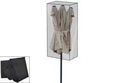 OUTFLEXX Premium Abdeckhaube Für Leco Ovalschirm, Schwarz, Wasserbeständig, Ø67 X 157 Cm