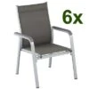 Kettler BasicPlus 6er-Set Stapelsessel, Silber/anthrazit, 0301205-0000