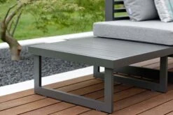 STERN Holly Beistelltisch/Hocker, Anthrazit, Aluminium, 72x72cm, Quadratisch