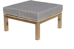 OUTFLEXX Hocker, Silber/grau, Edelstahl/FSC-Teakholz/Textil, 69 X 69 X 29 Cm