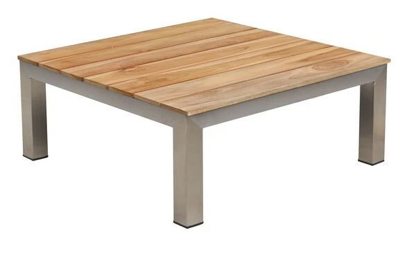 OUTFLEXX Beistelltisch, Silber/natur, Edelstahl/FSC-Teakholz, 69 X 69 X 29 Cm 1 OUTFLEXX Beistelltisch, Silber/natur, Edelstahl/FSC-Teakholz, 69 X 69 X 29 Cm