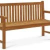 OUTFLEXX Ontario 3-Sitzer Gartenbank, Natur, Teakholz, 150x62x92cm, Fein Geschliffen