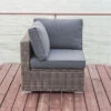 OUTFLEXX Eckelement Rechts, Grau, Polyrattan, 82 X 82 X 70 Cm, Verstellbare Sitzfläche, Wasserfeste Kissenbox