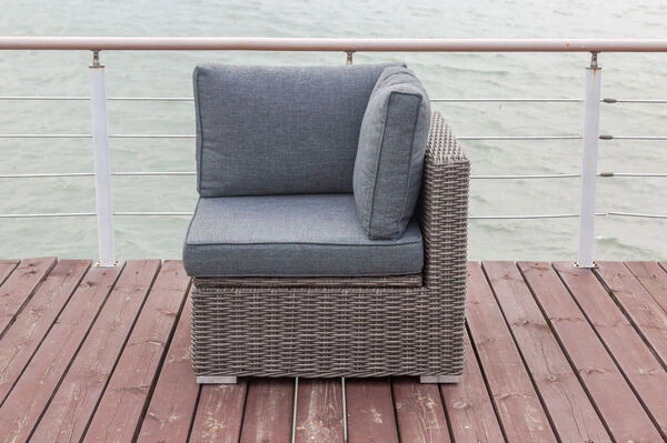 OUTFLEXX Eckelement Links, Grau, Polyrattan, 82 X 82 X 70 Cm, Verstellbare Sitzfläche, Wasserfeste Kissenbox 2 OUTFLEXX Eckelement Links, Grau, Polyrattan, 82 X 82 X 70 Cm, Verstellbare Sitzfläche, Wasserfeste Kissenbox – Bild 2