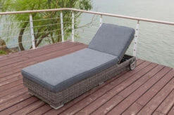 OUTFLEXX Rollliege, Grau, Polyrattan, 200x70x27,5cm, Rückenlehne 5-fach Verstellbar