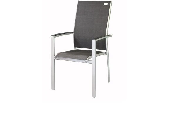 DOPPLER Expert Sessel, Silber/schwarz, Alu/Textilene, 56 X 63 X 100 Cm, Stapelbar 1 DOPPLER Expert Sessel, Silber/schwarz, Alu/Textilene, 56 X 63 X 100 Cm, Stapelbar