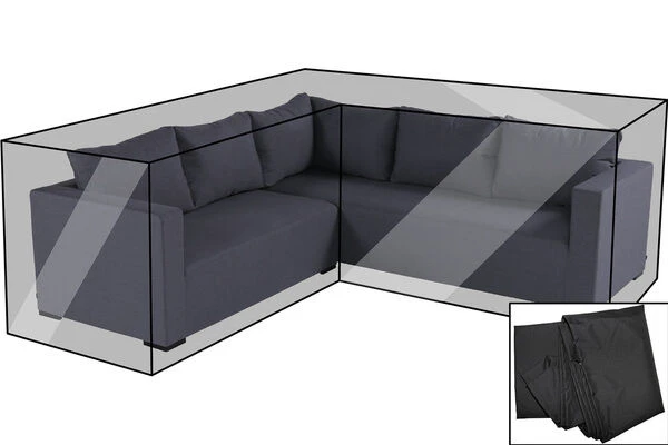 OUTFLEXX Premium Abdeckhaube, Für Lounge, Z.B. 18712/18716, Schwarz, L-Form, 242 X 245 X 66 Cm, Wasserbeständig 1 OUTFLEXX Premium Abdeckhaube, Für Lounge, Z.B. 18712/18716, Schwarz, L-Form, 242 X 245 X 66 Cm, Wasserbeständig