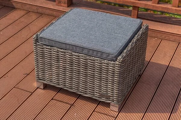 OUTFLEXX Hocker, Grau, Polyrattan, 54 X 63 X 41 Cm, Inkl. Polster 2 OUTFLEXX Hocker, Grau, Polyrattan, 54 X 63 X 41 Cm, Inkl. Polster – Bild 2