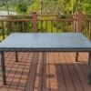 OUTFLEXX Dining Tisch, Grau, Polyrattan, 180 X 120 Cm, Tischplatte Spraystone, 8mm