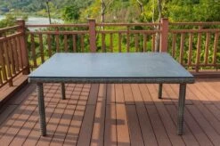 OUTFLEXX Dining Tisch, Grau, Polyrattan, 180 X 120 Cm, Tischplatte Spraystone, 8mm