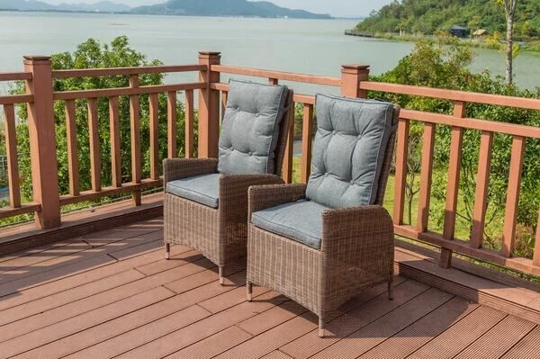 OUTFLEXX 2er Set Dining Sessel, Hellbraun, Polyrattan, 55 X 65 X 112 Cm, Rücken Stufenlos Verstellbar 2 OUTFLEXX 2er Set Dining Sessel, Hellbraun, Polyrattan, 55 X 65 X 112 Cm, Rücken Stufenlos Verstellbar – Bild 2