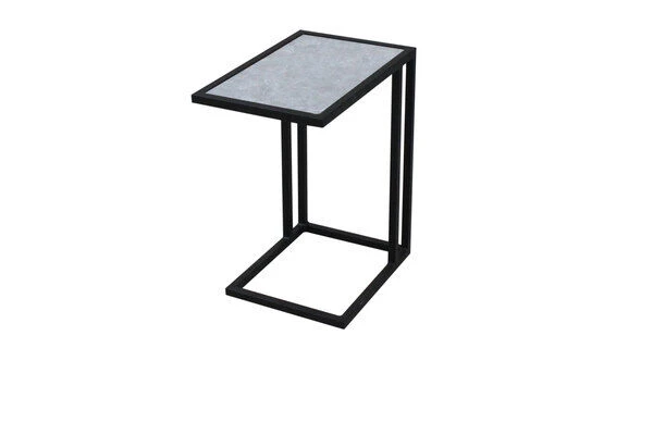 OUTFLEXX Beistelltisch, Schwarz, Aluminium, 32 X 48 X 54 Cm, Perfekt Für Lounges, Keramiktischplatte 1 OUTFLEXX Beistelltisch, Schwarz, Aluminium, 32 X 48 X 54 Cm, Perfekt Für Lounges, Keramiktischplatte