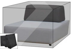OUTFLEXX Premium Abdeckhaube Für Lounge-Element, Z.B. Maui Lounge, 107x107x65cm, Wasserbeständig, Schwarz