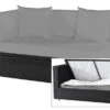OUTFLEXX 2-Sitzer Ecksofa, Schwarz, Polyrattan, 145x85x70cm, Armlehne Rechts, Wasserfeste Kissenbox