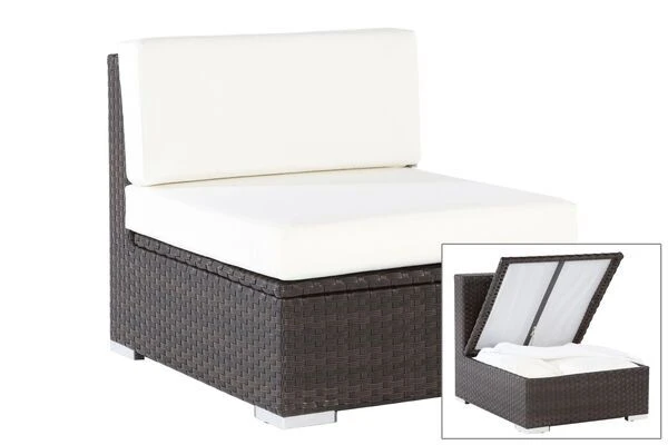 OUTFLEXX Mittelelement, Braun, Polyrattan, Inkl. Polster Und Kissen, Wasserfeste Kissenbox 1 OUTFLEXX Mittelelement, Braun, Polyrattan, Inkl. Polster Und Kissen, Wasserfeste Kissenbox