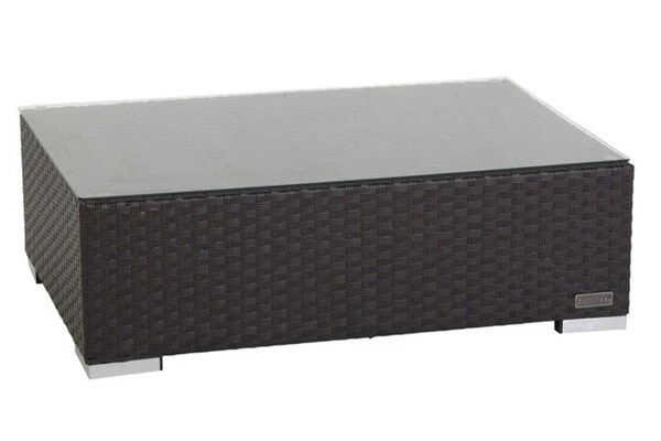 OUTFLEXX Kaffeetisch, Braun, Polyrattan, 95x65cm, Inkl. Glasplatte 1 OUTFLEXX Kaffeetisch, Braun, Polyrattan, 95x65cm, Inkl. Glasplatte