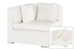 Neu eingetroffen 13 OUTFLEXX Eckelement, Weiß, Polyrattan, Inkl. Polster Und Kissen, Wasserfeste Kissenbox