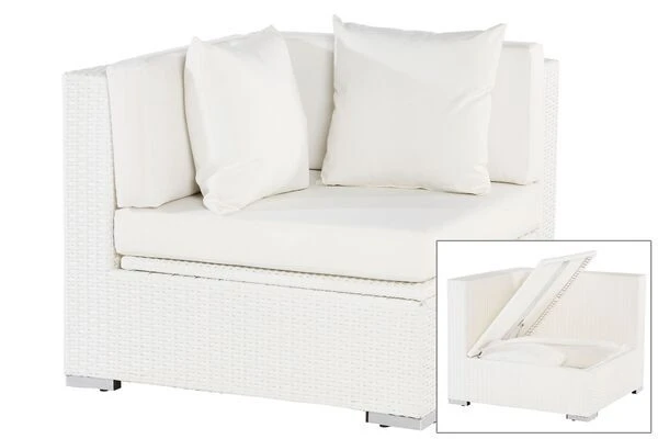 OUTFLEXX Eckelement, Weiß, Polyrattan, Inkl. Polster Und Kissen, Wasserfeste Kissenbox 1 OUTFLEXX Eckelement, Weiß, Polyrattan, Inkl. Polster Und Kissen, Wasserfeste Kissenbox