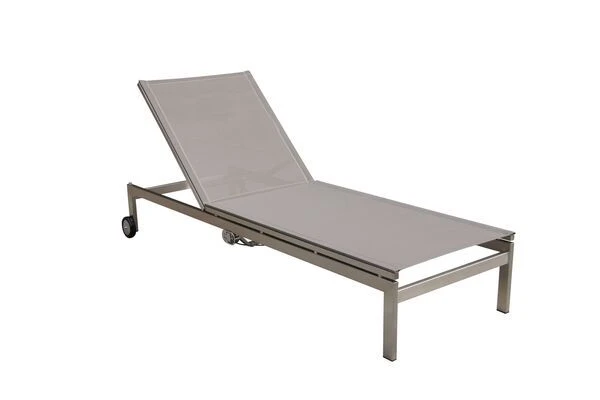 OUTFLEXX Rollliege, Silber, Edelstahl/Textilene,mit Verstellbarer Rückenlehne, 212x71x36cm 1 OUTFLEXX Rollliege, Silber, Edelstahl/Textilene,mit Verstellbarer Rückenlehne, 212x71x36cm