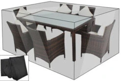 OUTFLEXX Premium Abdeckhaube Für Esstisch, Schwarz, 200x120x85 Cm, Wasserbeständig