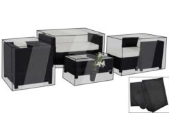 OUTFLEXX Premium Abdeckhauben-Set Für Sitzgruppe: 1298 / 1299, Schwarz, Wasserbeständig, Bis 2015er Version
