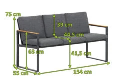 OUTFLEXX Alexander Bank, Mattgrau, Alu/Teak, 154x55x75 Cm, Mit Armlehnen, Inkl. Polster 5 OUTFLEXX Alexander Bank, Mattgrau, Alu/Teak, 154x55x75 Cm, Mit Armlehnen, Inkl. Polster -Kettler Verkaufsgeschäft 20120 mass.jpg