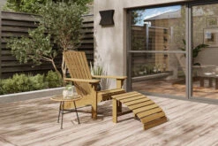 Neu eingetroffen 1 Ploß Adirondack Sessel, Teakoptik, FSC®-Akazienholz, 73x89x88 Cm, Mit Hocker 50x51x33,5 Cm