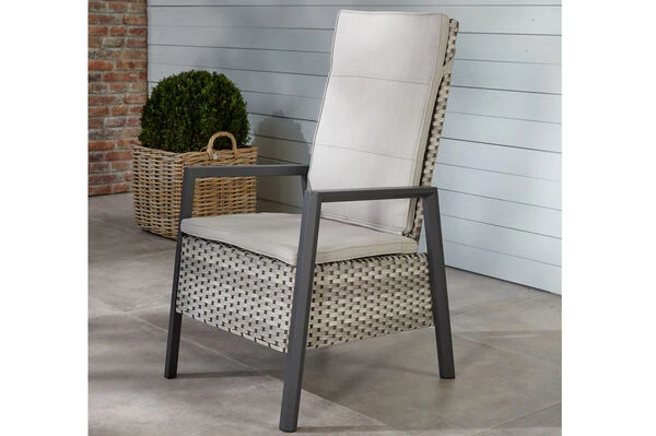 Ploß Louvra 2 Design-Diningsessel, Natur-anthrazit, Polyrattan, 59x72x111cm, Rücken Stufenlos Verstellbar 2 Ploß Louvra 2 Design-Diningsessel, Natur-anthrazit, Polyrattan, 59x72x111cm, Rücken Stufenlos Verstellbar – Bild 2