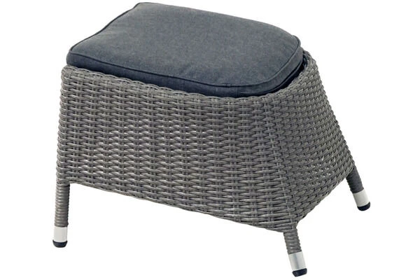 Ploß Vigo Fußhocker, Stahlgrau-meliert, Polyrattan, 56x54x40cm, Inkl. Polster 2 Ploß Vigo Fußhocker, Stahlgrau-meliert, Polyrattan, 56x54x40cm, Inkl. Polster – Bild 2