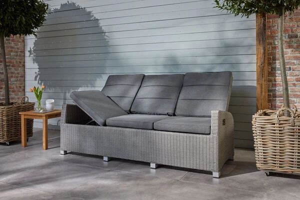 Ploß Vigo Comfort 3-Sitzer Speise-/Lounge-Sofa, Stahlgrau-meliert, Polyrattan, 210x84x110cm, Verstellbar 4 Ploß Vigo Comfort 3-Sitzer Speise-/Lounge-Sofa, Stahlgrau-meliert, Polyrattan, 210x84x110cm, Verstellbar – Bild 4