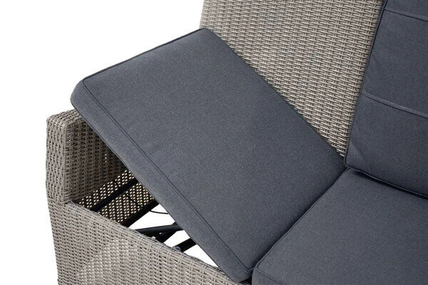 Ploß Vigo Comfort 3-Sitzer Speise-/Lounge-Sofa, Stahlgrau-meliert, Polyrattan, 210x84x110cm, Verstellbar 8 Ploß Vigo Comfort 3-Sitzer Speise-/Lounge-Sofa, Stahlgrau-meliert, Polyrattan, 210x84x110cm, Verstellbar – Bild 8