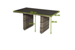 Ploß Rabida Lounge-Tisch, Champagner-meliert, Polyrattan, 140x85cm, Glasplatte In Steinoptik -Kettler Verkaufsgeschäft 21637 5.jpg